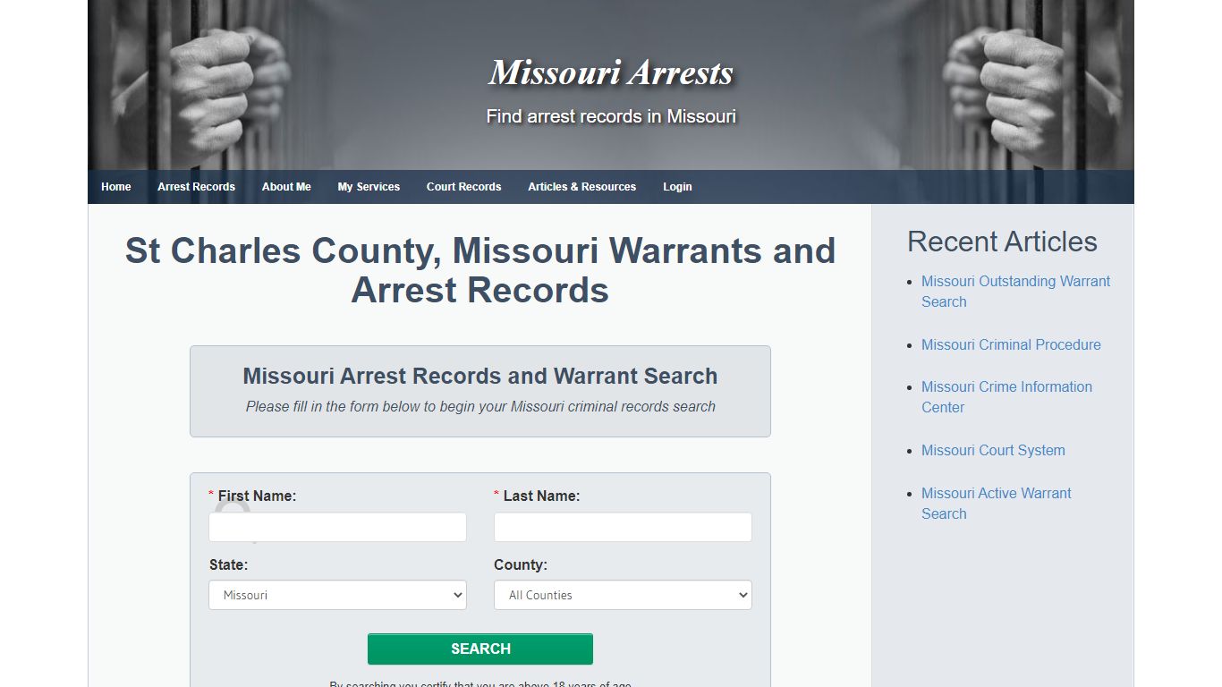 St Charles County, Missouri Warrants and Arrest Records ...