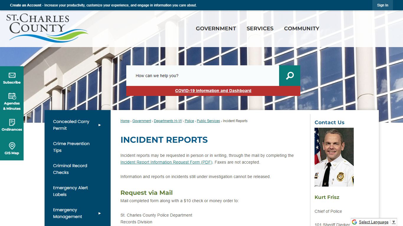 Incident Reports | St Charles County, MO - Official Website